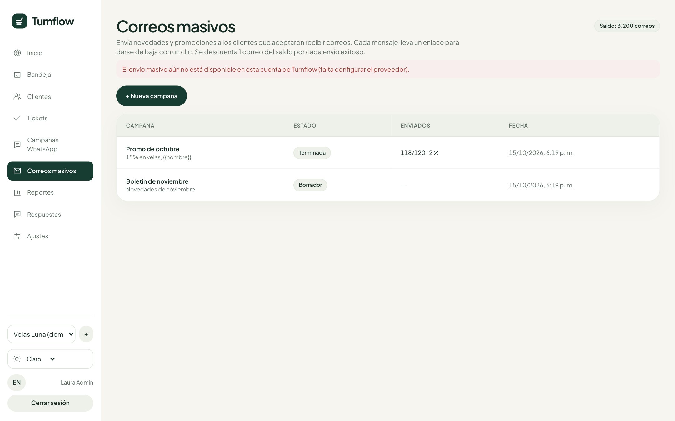 Correos masivos